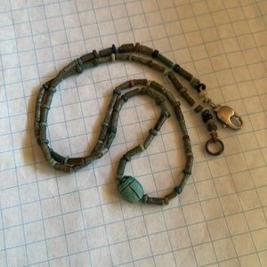 300BC EGYPTIAN BEADED SCARAB NECKLACE